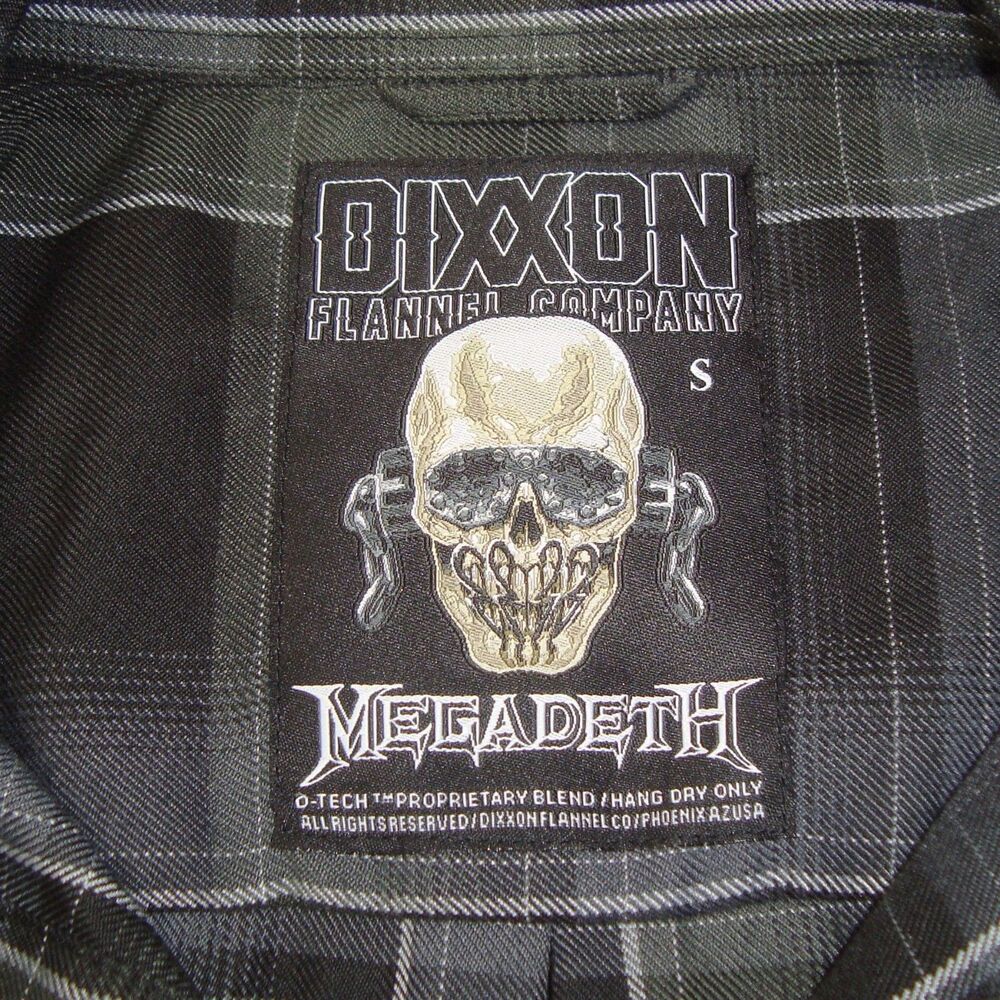 NEW! DIXXON FLANNEL CO MEGADETH Long Sleeve Plaid Shirt Heavy Metal Rugged